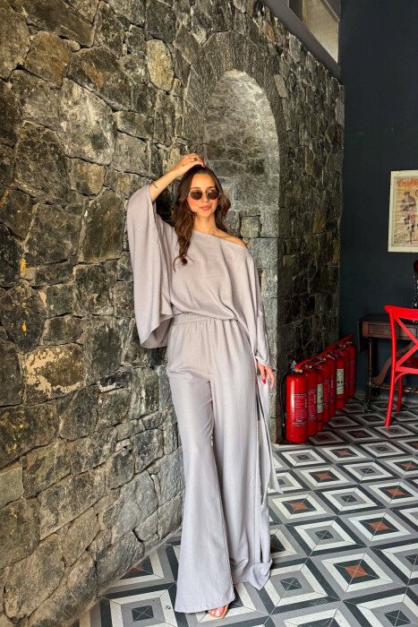 ONE COLOR SHIRT + TROUSERS WOMAN SET GREY/GRI - 3