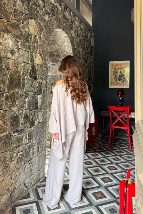 ONE COLOR SHIRT + TROUSERS WOMAN SET GREY/GRI - 4