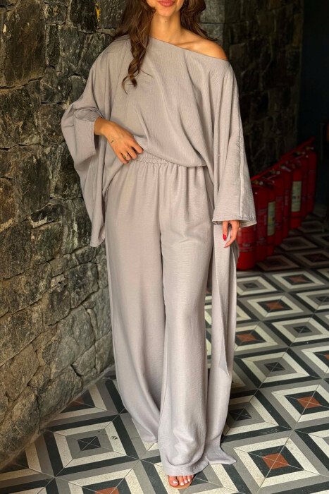 ONE COLOR SHIRT + TROUSERS WOMAN SET GREY/GRI - 5