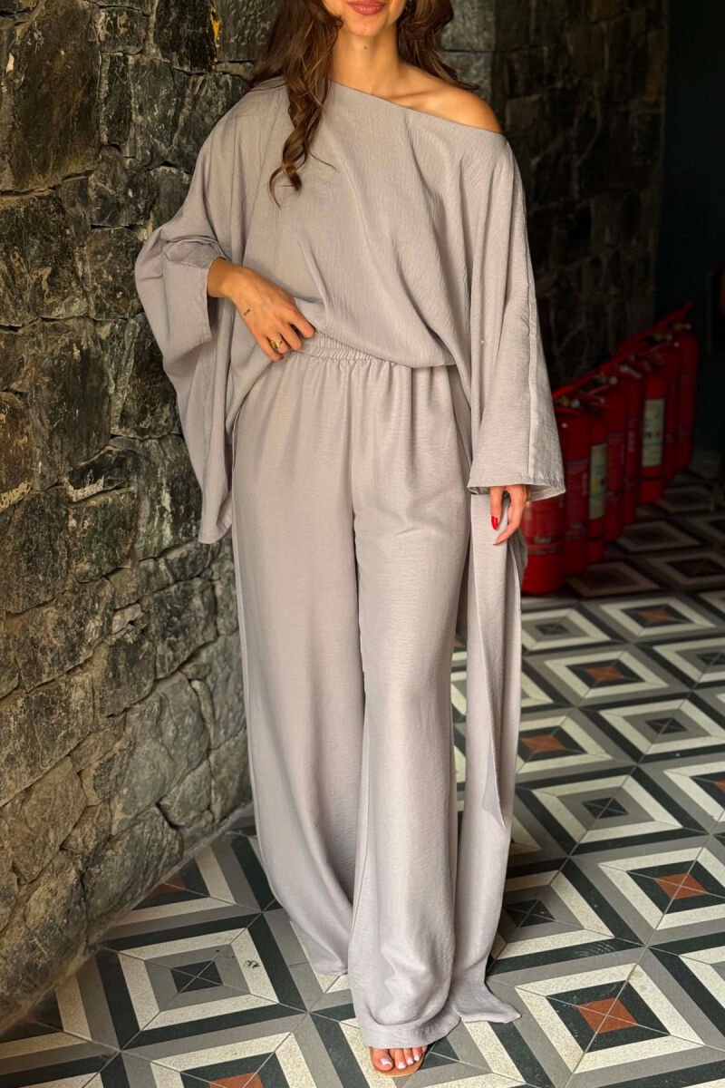 ONE COLOR SHIRT + TROUSERS WOMAN SET GREY/GRI - 5