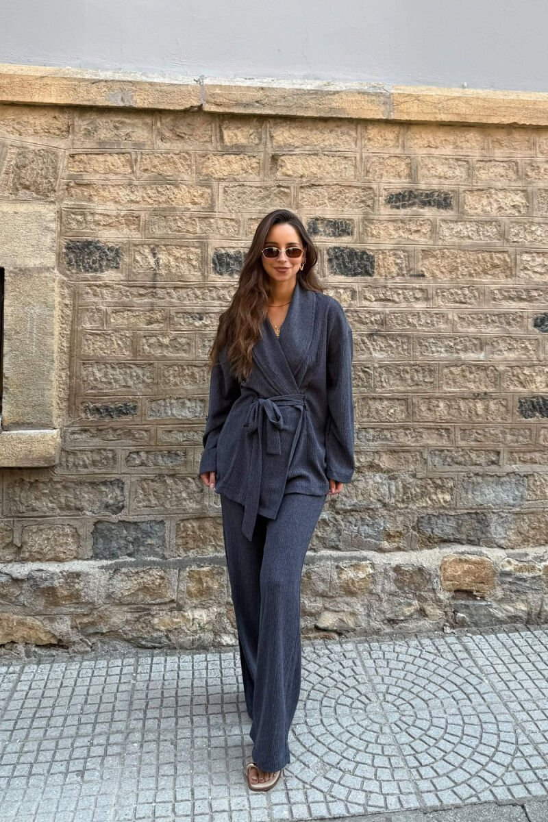 ONE COLOR SHIRT + TROUSERS WOMAN SET GREY/GRI - 1