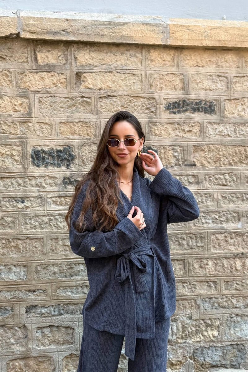 ONE COLOR SHIRT + TROUSERS WOMAN SET GREY/GRI - 2