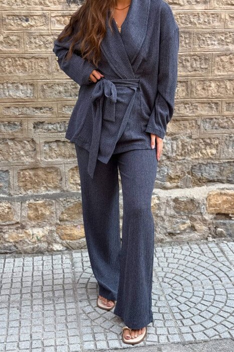 ONE COLOR SHIRT + TROUSERS WOMAN SET GREY/GRI - 5