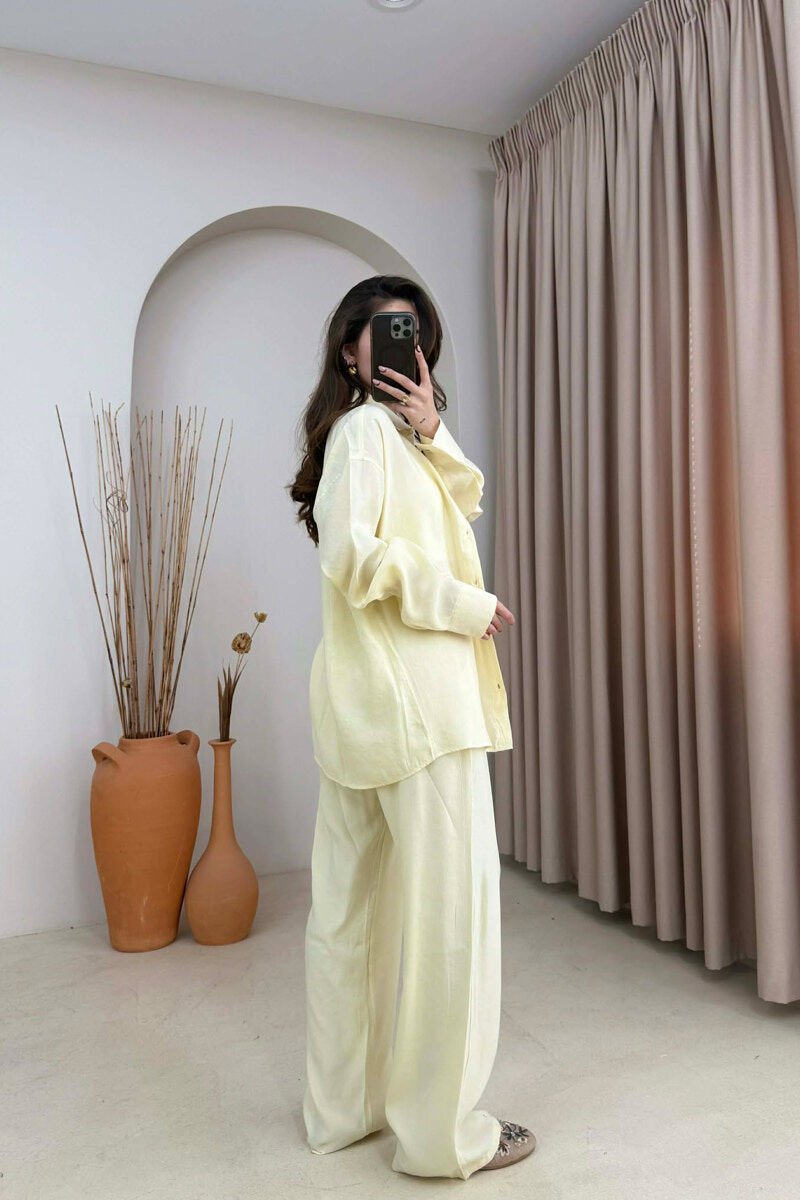 ONE COLOR SHIRT + TROUSERS WOMAN SET LEMON/ LIMON - 4