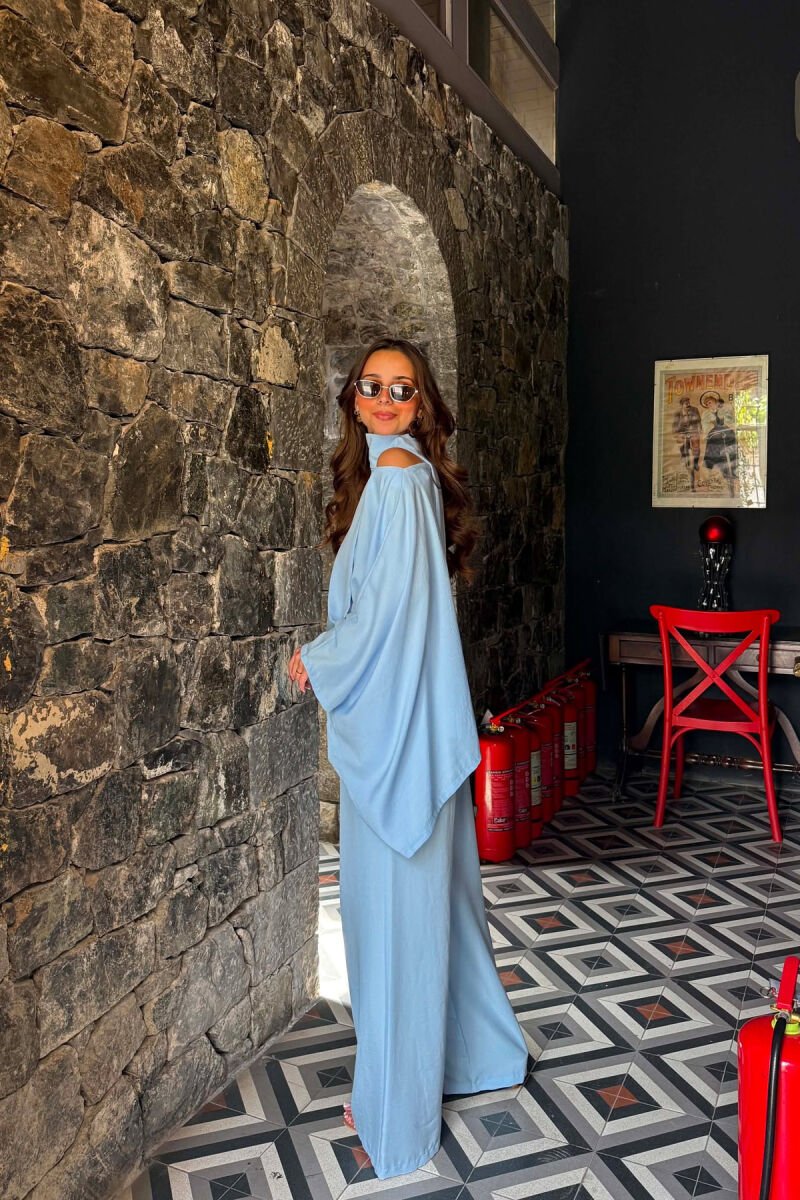 ONE COLOR SHIRT + TROUSERS WOMAN SET LIGHTBLUE/BZ - 6