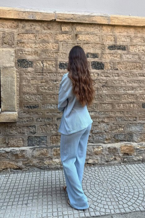 ONE COLOR SHIRT + TROUSERS WOMAN SET LIGHTBLUE/BZ - 3
