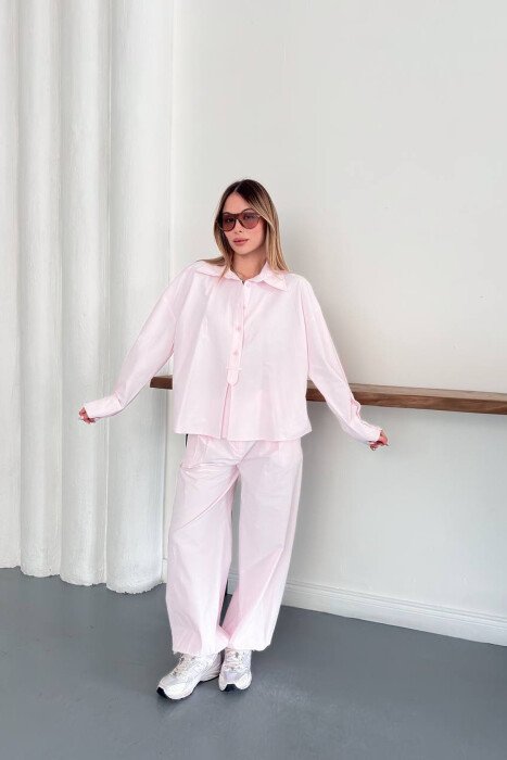 ONE COLOR SHIRT + TROUSERS WOMAN SET PINK/ROZE - 2