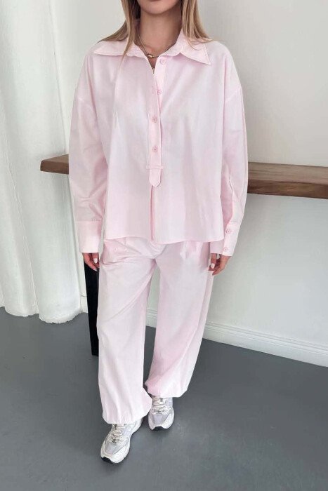 ONE COLOR SHIRT + TROUSERS WOMAN SET PINK/ROZE - 3