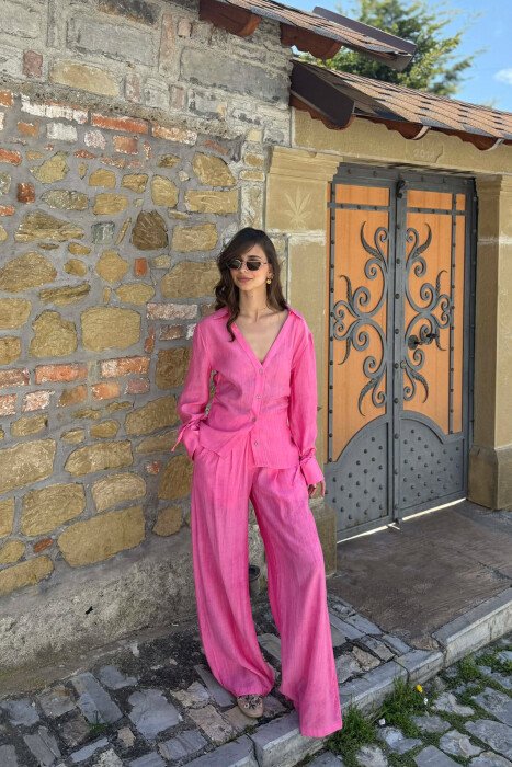 ONE COLOR SHIRT + TROUSERS WOMAN SET PINK/ROZE - 3