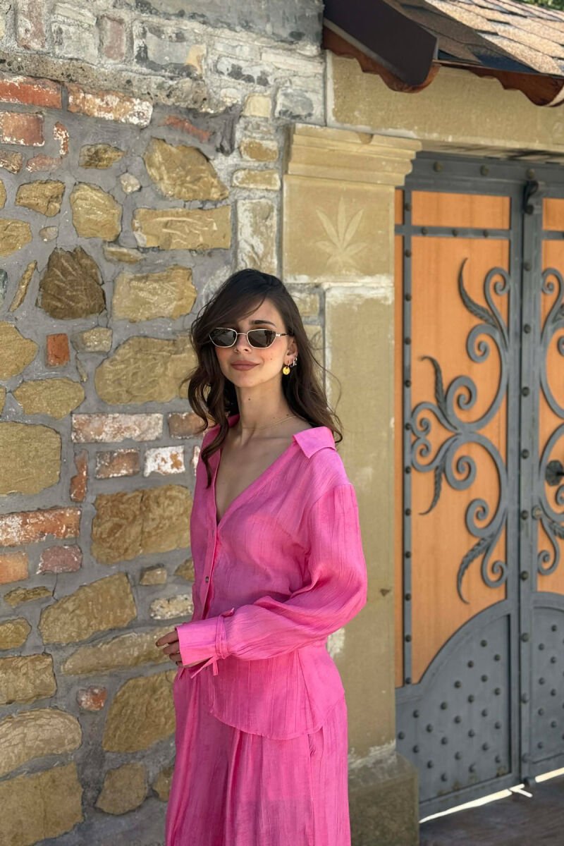 ONE COLOR SHIRT + TROUSERS WOMAN SET PINK/ROZE - 5