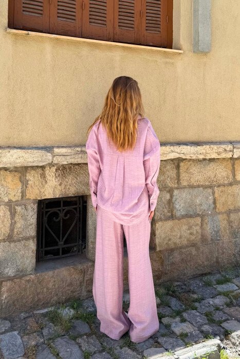 ONE COLOR SHIRT + TROUSERS WOMAN SET VINEGAR/UTHULL - 2