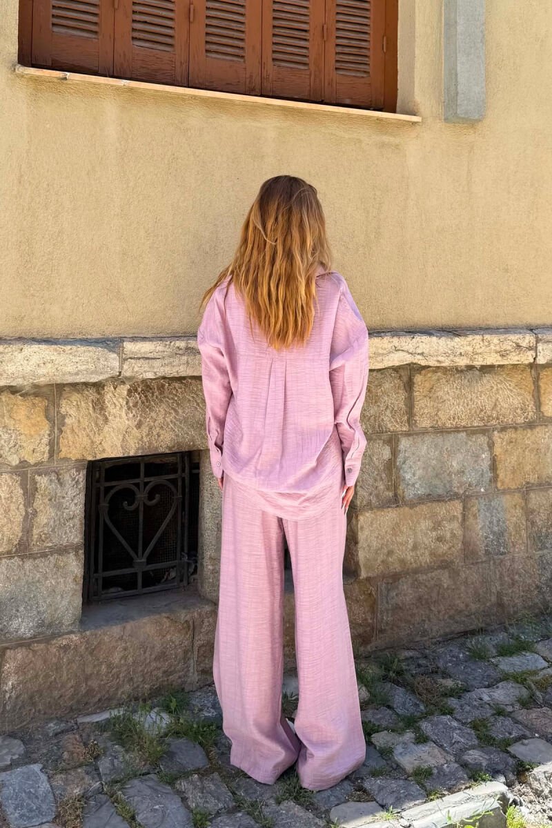 ONE COLOR SHIRT + TROUSERS WOMAN SET VINEGAR/UTHULL - 2