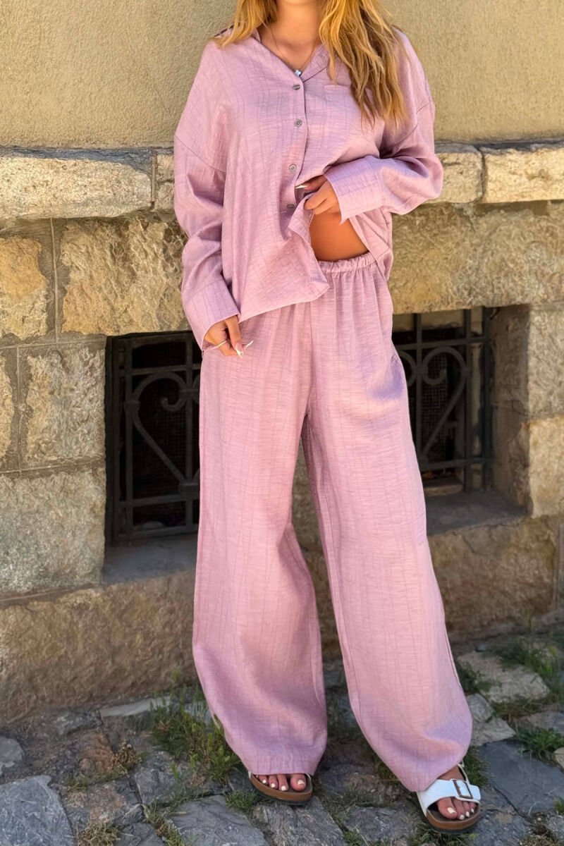 ONE COLOR SHIRT + TROUSERS WOMAN SET VINEGAR/UTHULL - 4