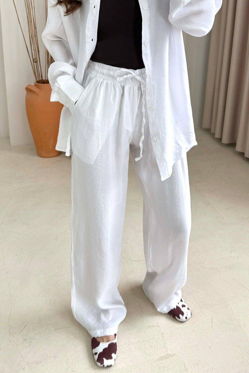 ONE COLOR SHIRT + TROUSERS WOMAN SET WHITE-E BARDHE - 3