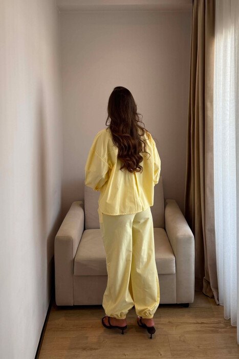 ONE COLOR SHIRT + TROUSERS WOMAN SET YELLOW/E VERDHE - 4