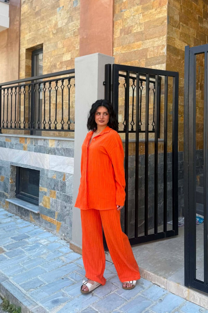 ONE COLOR SHIRT +TROUSERS WOMAN TWO PIECE SET ORANGE/PORTOKALLI - 3
