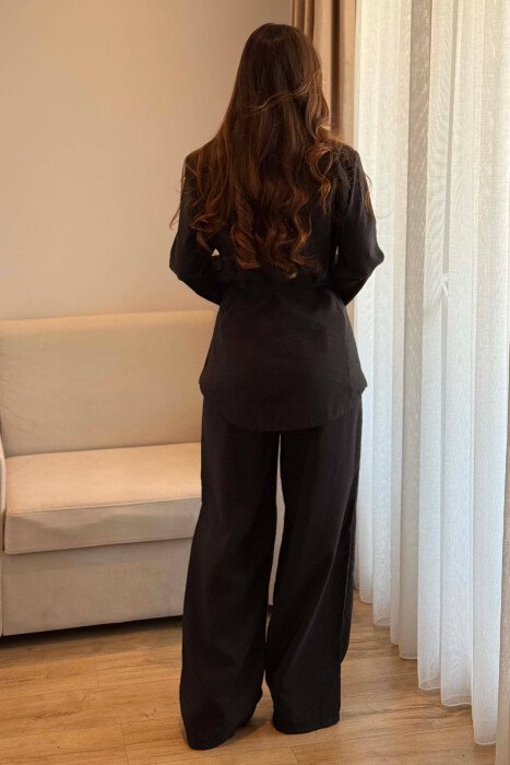ONE COLOR SHIRT+ TROUSERS WOMEN SET BLACK/ E ZEZE - 5