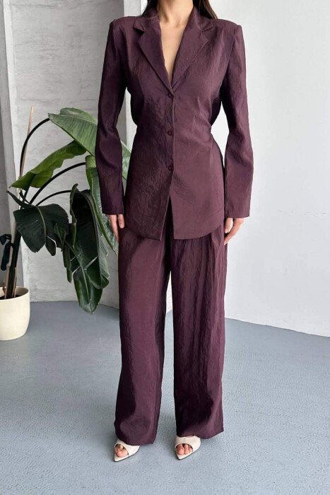 ONE COLOR SHIRT+ TROUSERS WOMEN SET DARK PURPLE/LEJLA ERRET - 2