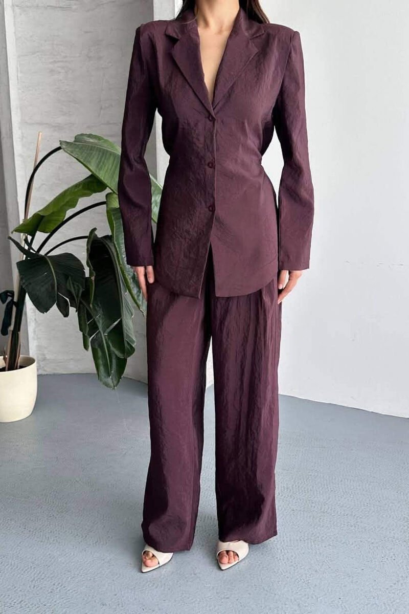 ONE COLOR SHIRT+ TROUSERS WOMEN SET DARK PURPLE/LEJLA ERRET - 2