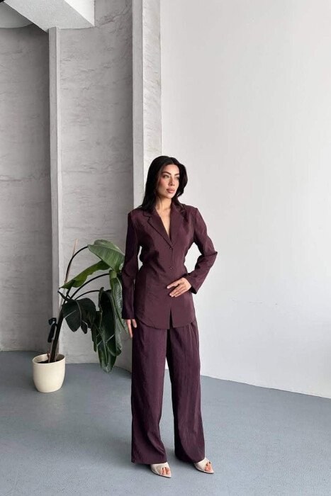 ONE COLOR SHIRT+ TROUSERS WOMEN SET DARK PURPLE/LEJLA ERRET - 4