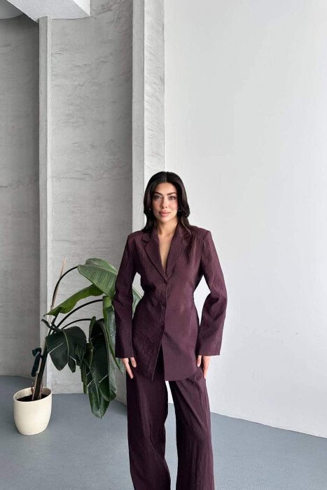 ONE COLOR SHIRT+ TROUSERS WOMEN SET DARK PURPLE/LEJLA ERRET - 5