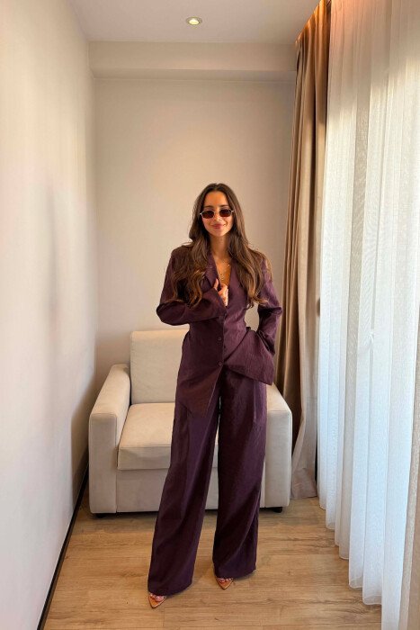 ONE COLOR SHIRT+ TROUSERS WOMEN SET DARK PURPLE/LEJLA ERRET - 1