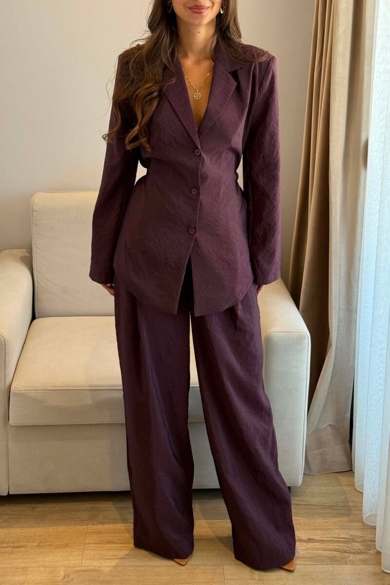 ONE COLOR SHIRT+ TROUSERS WOMEN SET DARK PURPLE/LEJLA ERRET - 4