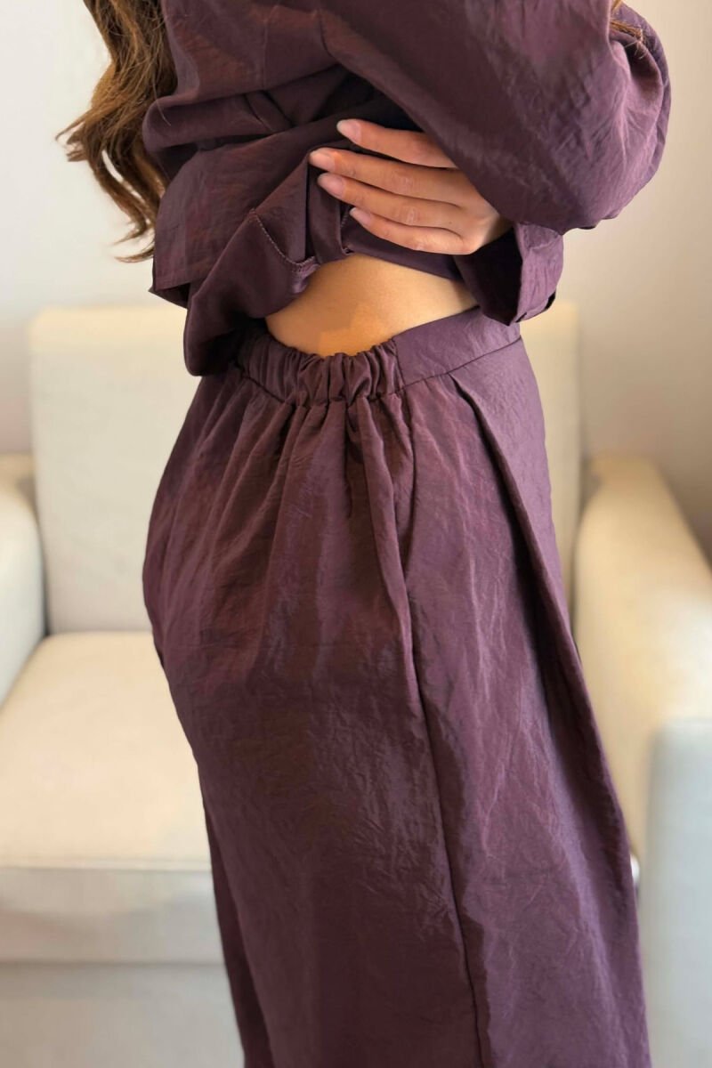 ONE COLOR SHIRT+ TROUSERS WOMEN SET DARK PURPLE/LEJLA ERRET - 5