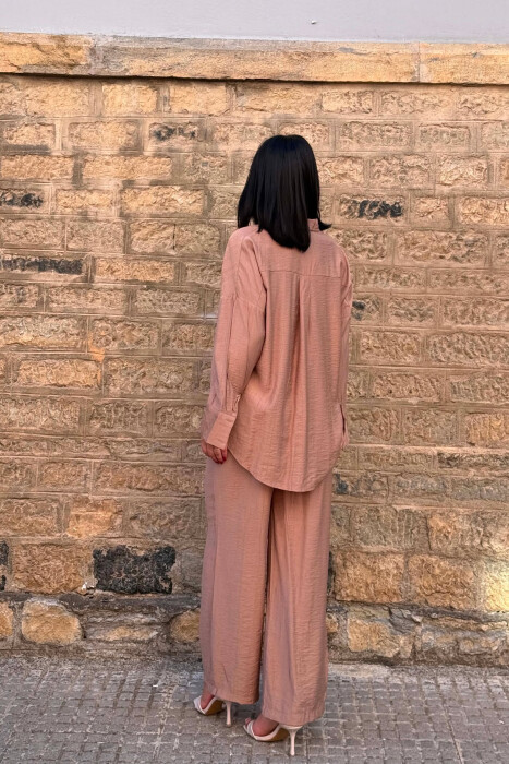 ONE COLOR SHIRT+ TROUSERS WOMEN SET LIGHT BROWN/KAZB - 2