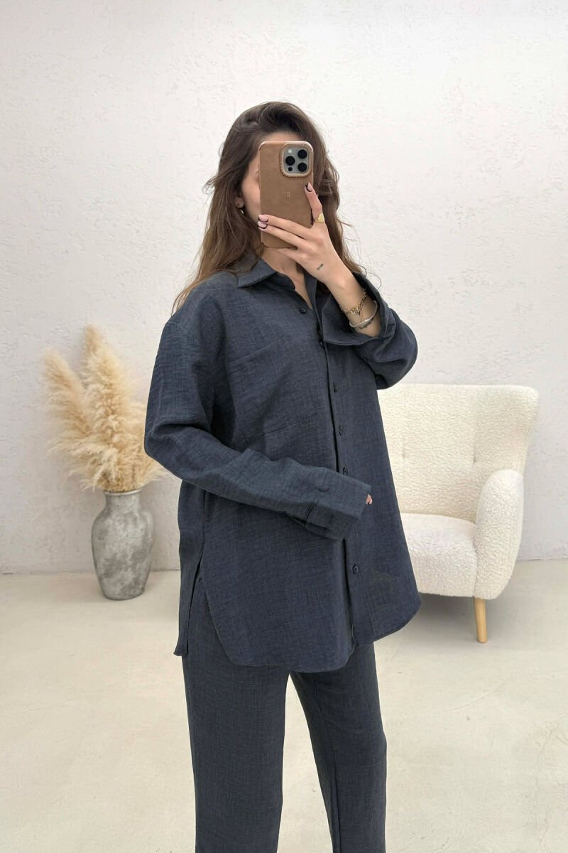 ONE COLOR SHIRT+ TROUSERS WOMEN SET LIGHTBLUE/BZ - 3
