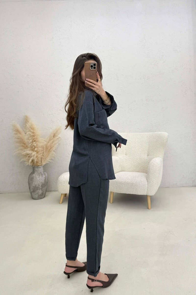 ONE COLOR SHIRT+ TROUSERS WOMEN SET LIGHTBLUE/BZ - 4
