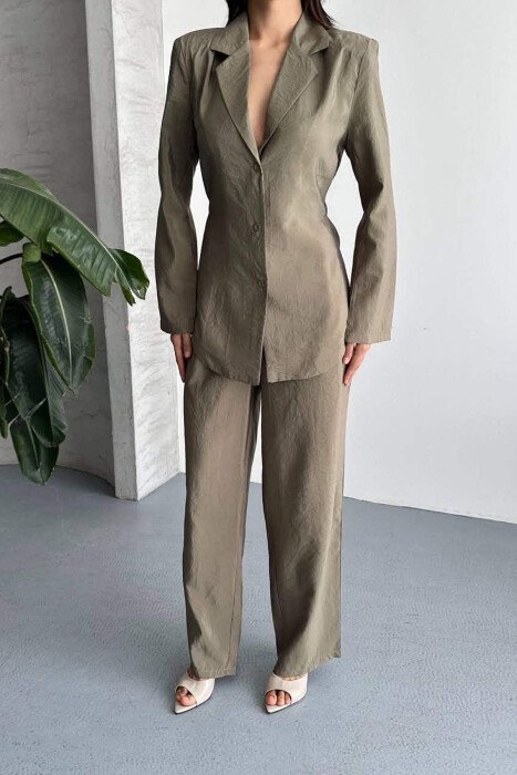 ONE COLOR SHIRT+ TROUSERS WOMEN SET OLIVE/ULLI - 3