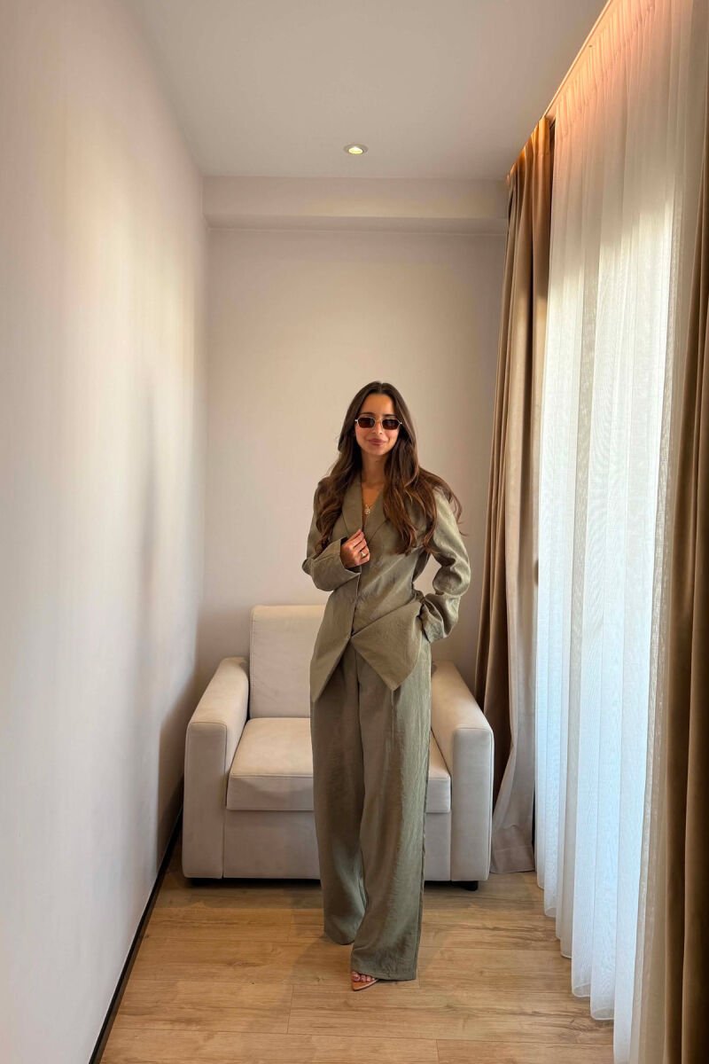 ONE COLOR SHIRT+ TROUSERS WOMEN SET OLIVE/ULLI - 2
