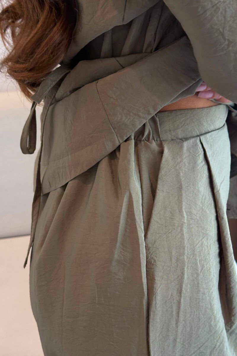 ONE COLOR SHIRT+ TROUSERS WOMEN SET OLIVE/ULLI - 6
