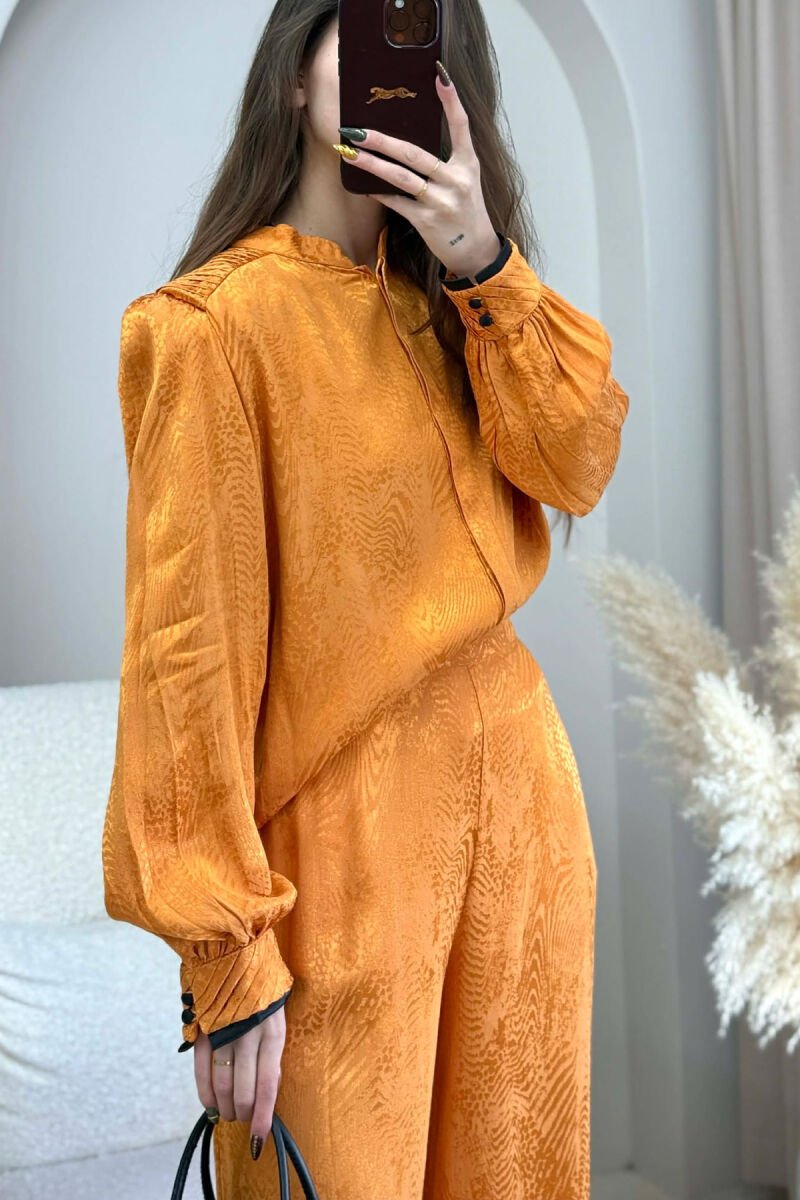 ONE COLOR SHIRT+ TROUSERS WOMEN SET ORANGE/PORTOKALLI - 3