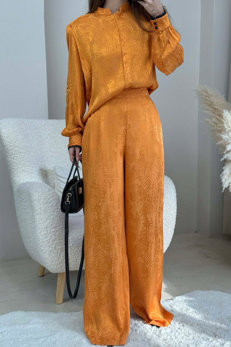 ONE COLOR SHIRT+ TROUSERS WOMEN SET ORANGE/PORTOKALLI - 4
