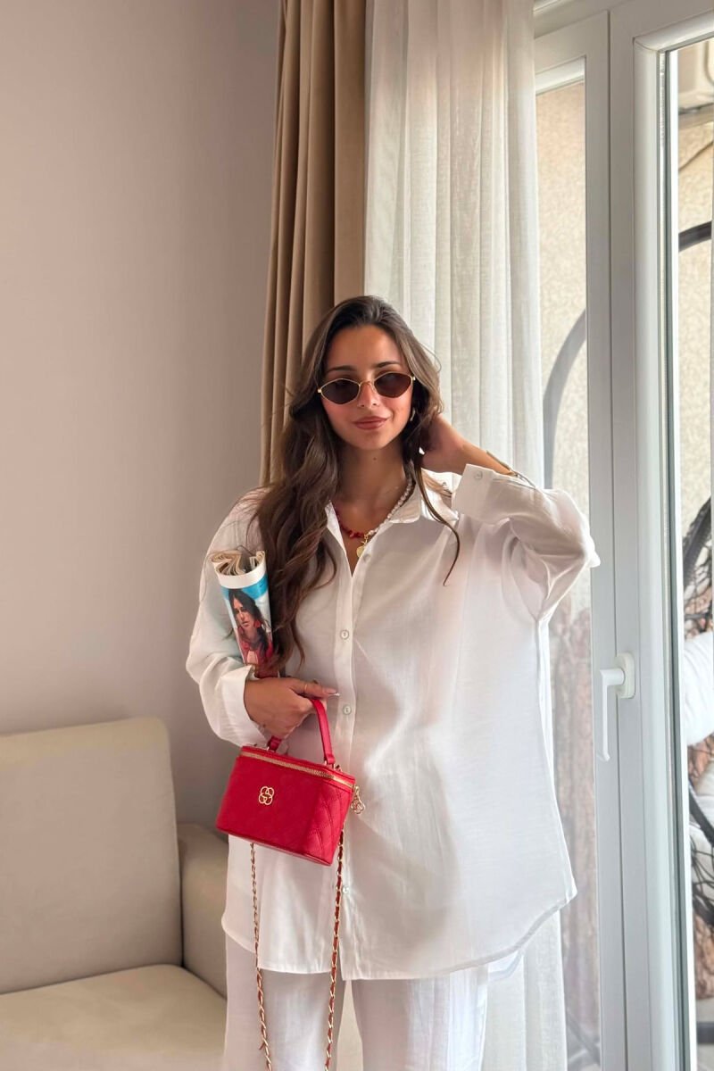 ONE COLOR SHIRT + TROUSERS WOMEN SET WHITE-E BARDHE - 4