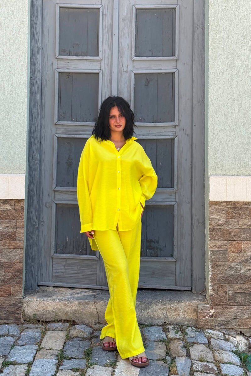 ONE COLOR SHIRT + TROUSERS WOMEN SET YELLOW/E VERDHE - 1
