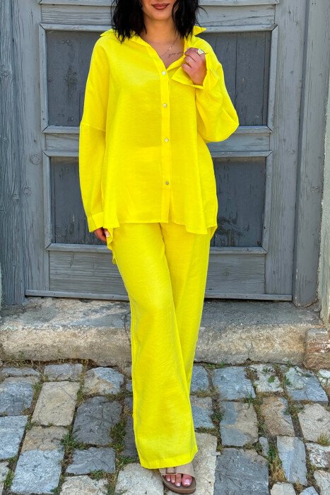 ONE COLOR SHIRT + TROUSERS WOMEN SET YELLOW/E VERDHE - 2