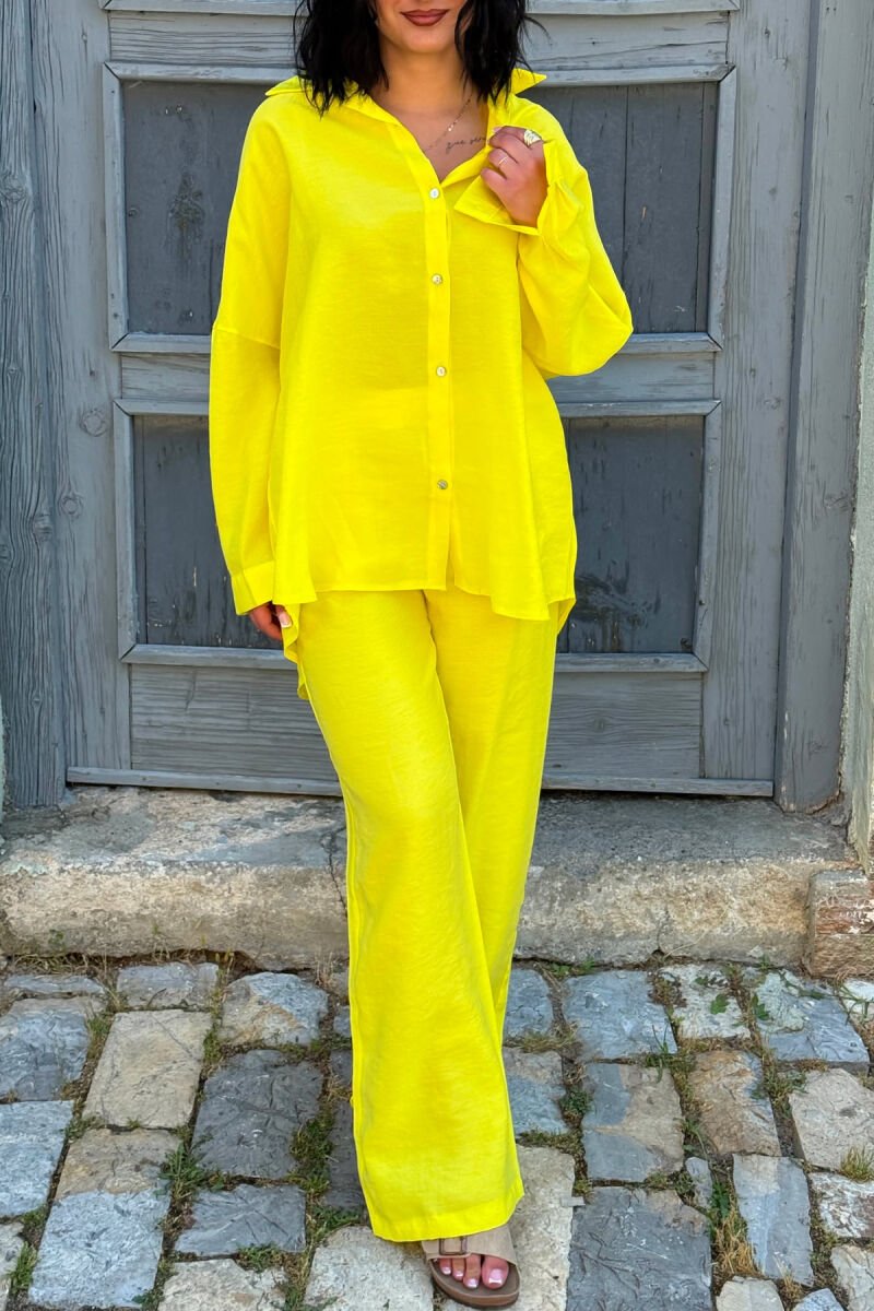 ONE COLOR SHIRT + TROUSERS WOMEN SET YELLOW/E VERDHE - 2