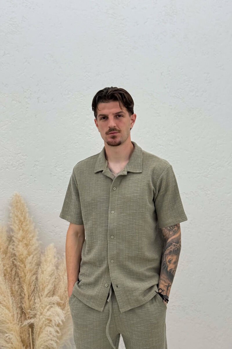 ONE COLOR SHIRT+TROUSER MEN VEST GREEN/JESHILE - 3