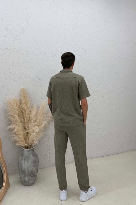 ONE COLOR SHIRT+TROUSER MEN VEST GREEN/JESHILE - 4