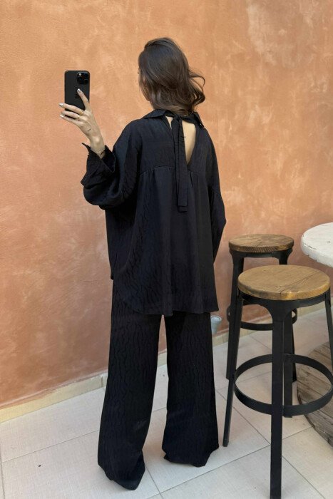 ONE COLOR SHIRT+TROUSERS WOMEN SET BLACK/ E ZEZE - 2