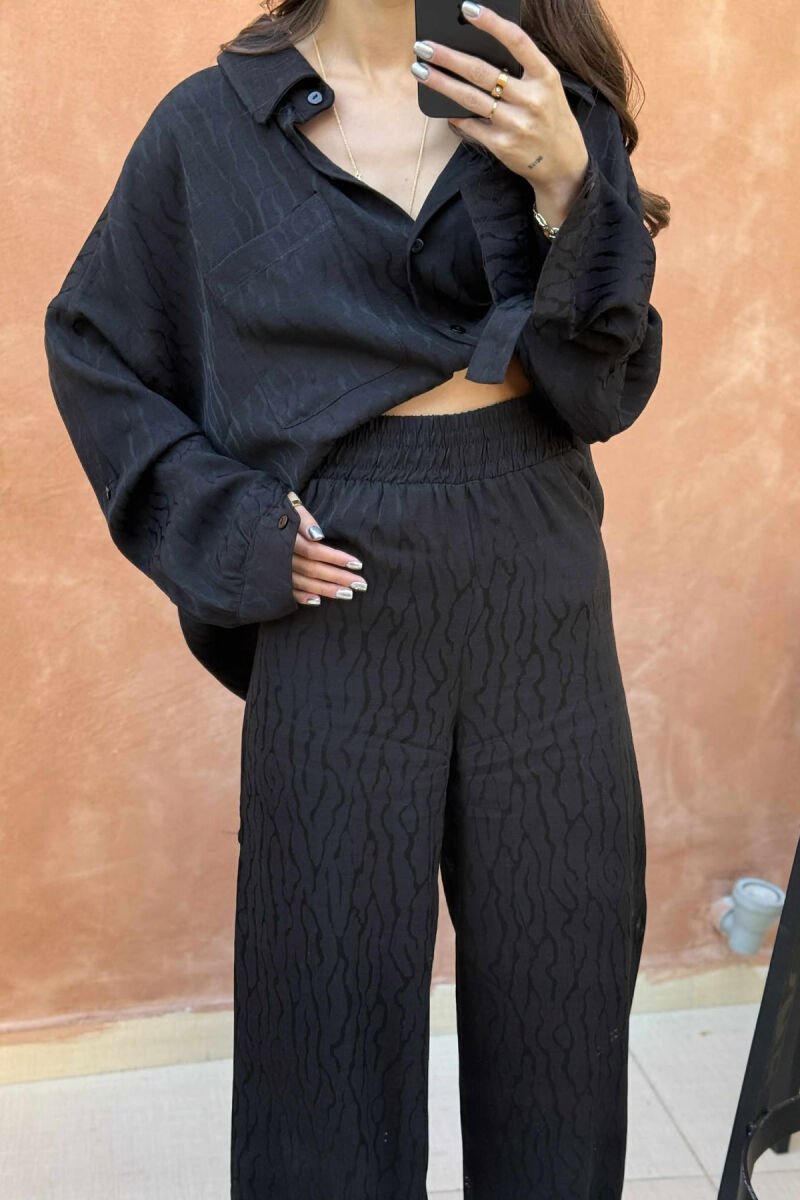 ONE COLOR SHIRT+TROUSERS WOMEN SET BLACK/ E ZEZE - 3