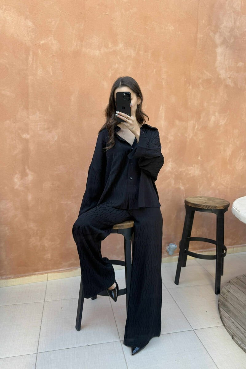 ONE COLOR SHIRT+TROUSERS WOMEN SET BLACK/ E ZEZE - 4