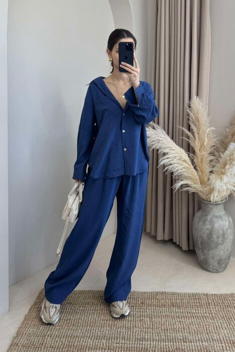ONE COLOR SHIRT+TROUSERS WOMEN SET BLUE/BLU - 2