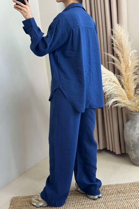 ONE COLOR SHIRT+TROUSERS WOMEN SET BLUE/BLU - 4