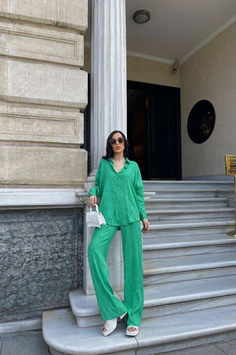 ONE COLOR SHIRT+TROUSERS WOMEN SET GREEN/JESHILE 