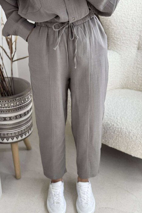 ONE COLOR SHIRT+TROUSERS WOMEN SET GREY/GRI - 9