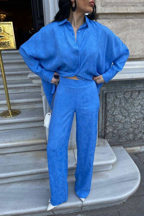ONE COLOR SHIRT+TROUSERS WOMEN SET LIGHTBLUE/BZ - 2